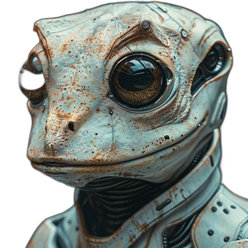 robot, mask, creature, face, concept art, 3d render, photorealistic, comic book art transparent PNG cut-out