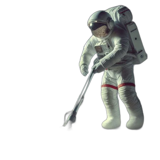 robot, staff, weapon, jacket, concept art, 3d render, pixel art, fantasy art transparent PNG cut-out