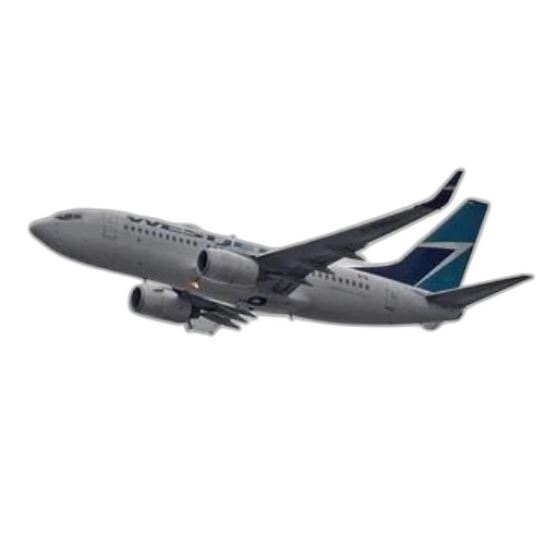 3d render, westjet, airplane, flying, through, sky, cloudy, background transparent PNG cut-out