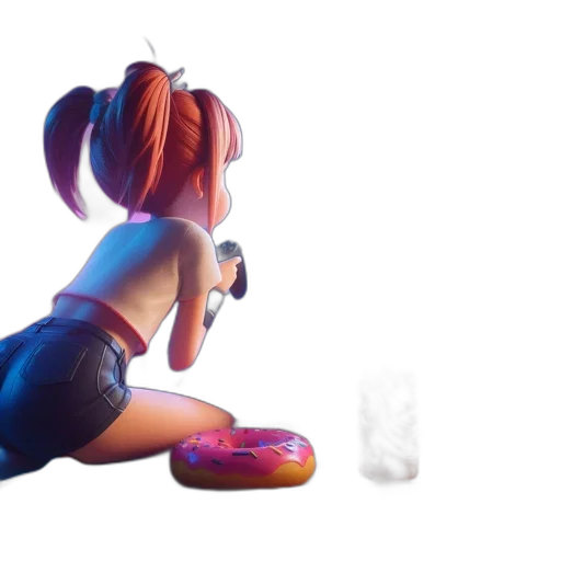 dress, bottle, hair, shoes, concept art, 3d render, animated, girl transparent PNG cut-out