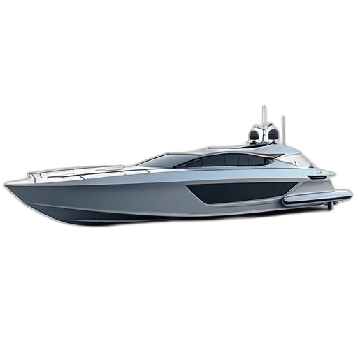 3d render, detailed, rendering, modern, high-tech, speedboat, sleek, design transparent PNG cut-out