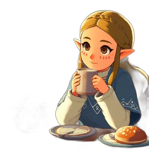 food, staff, face, pixel art, concept art, fantasy art, watercolor, pastel transparent PNG cut-out