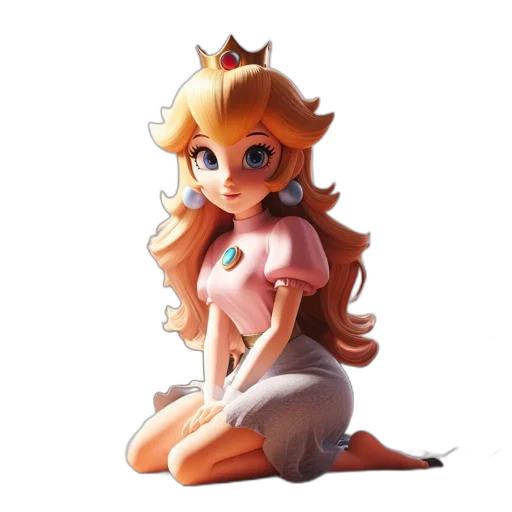 crown, dress, concept art, fantasy art, pixel art, 3d render, young, female transparent PNG cut-out