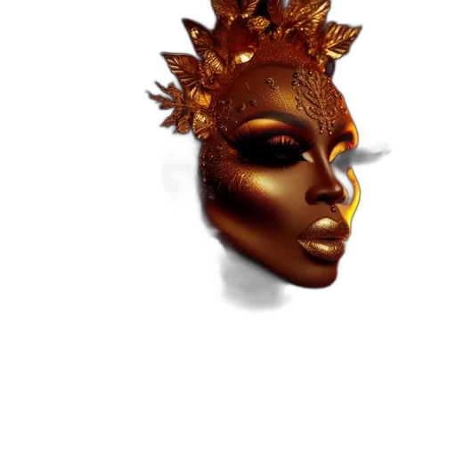 mask, crown, face, jewelry, 3d render, photorealistic, fantasy art, concept art transparent PNG cut-out