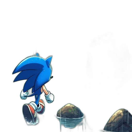 concept art, pixel art, comic book art, watercolor, fog, blue, anthropomorphic, hedgehog transparent PNG cut-out