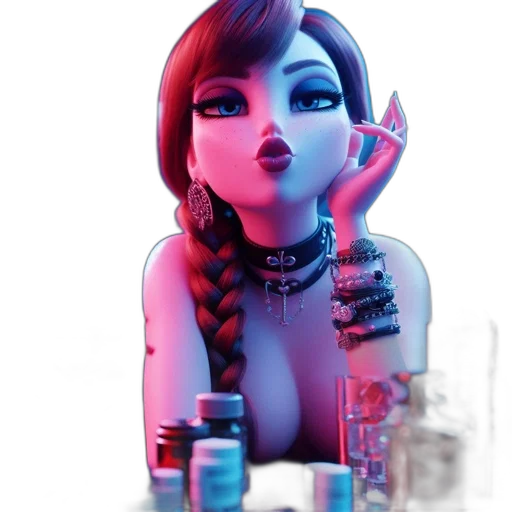 jewelry, concept art, 3d render, vaporwave, cyberpunk, neon lights, outer space, animated transparent PNG cut-out
