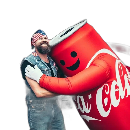 bottle, robot, food, weapon, 3d render, photorealistic, man, beard transparent PNG cut-out