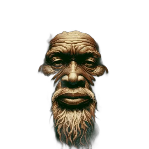 face, mask, creature, staff, concept art, fantasy art, photorealistic, 3d render transparent PNG cut-out