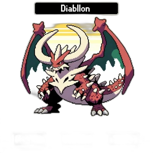 dragon, weapon, creature, staff, pixel art, concept art, fantasy art, dark transparent PNG cut-out