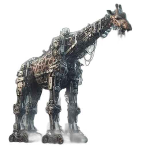 animal, robot, creature, dragon, concept art, 3d render, fantasy art, pixel art transparent PNG cut-out