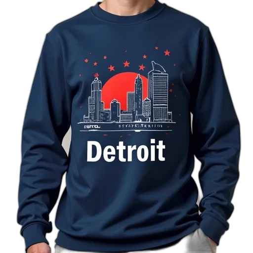 jacket, detroit, skyline, shirt, city, name, long, sleeve transparent PNG cut-out
