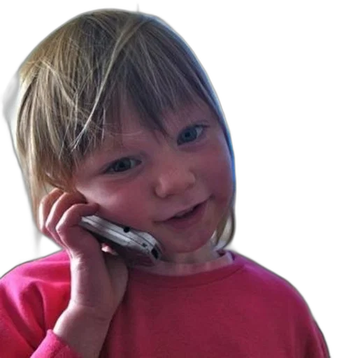 face, young, girl, pink, shirt, holds, cell, phone transparent PNG cut-out