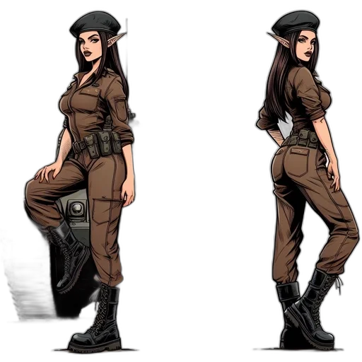 concept art, comic book art, cartoon, fantasy art, earth tones, two, illustrations, female transparent PNG cut-out