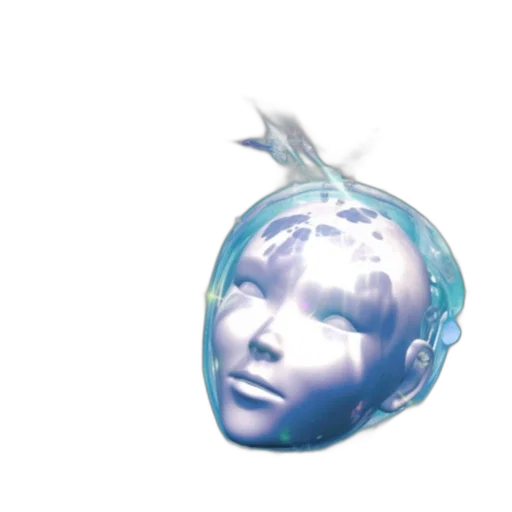 robot, crown, mask, jewelry, vaporwave, 3d render, concept art, cyberpunk transparent PNG cut-out