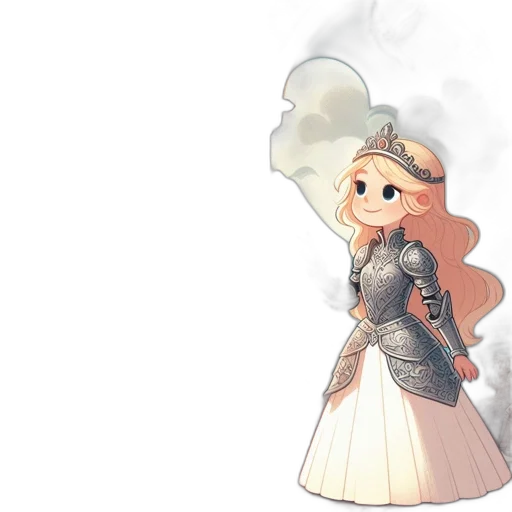 dress, crown, staff, sword, concept art, fantasy art, pixel art, anime transparent PNG cut-out
