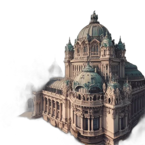 building, crown, 3d render, concept art, photorealistic, pixel art, earth tones, elaborate transparent PNG cut-out