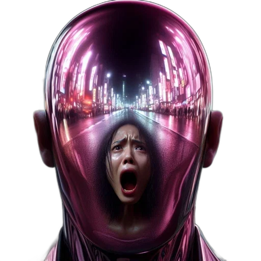 mask, face, robot, cyberpunk, concept art, comic book art, photorealistic, neon lights transparent PNG cut-out