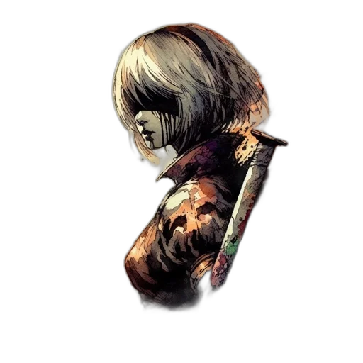 face, mask, weapon, creature, concept art, pixel art, comic book art, photorealistic transparent PNG cut-out