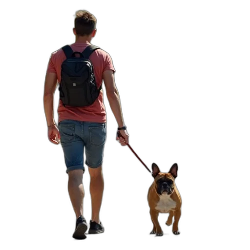 staff, jacket, animal, 3d render, person, boyfriend, walking, their transparent PNG cut-out