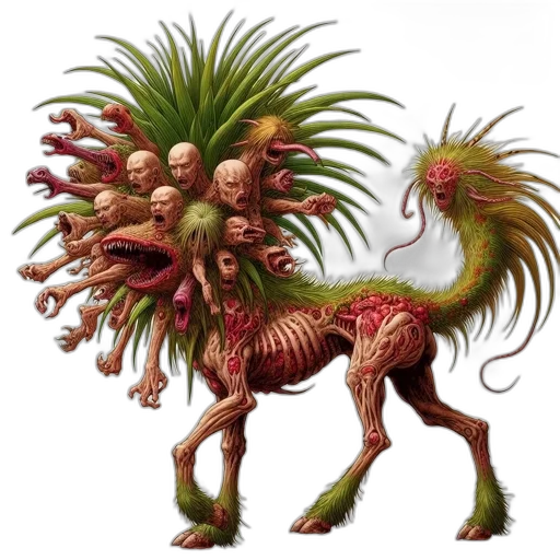 creature, dragon, animal, hair, concept art, fantasy art, photorealistic, 3d render transparent PNG cut-out