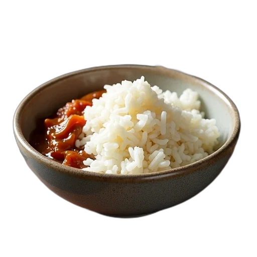food, weapon, animal, photorealistic, 3d render, bowl, rice, side transparent PNG cut-out