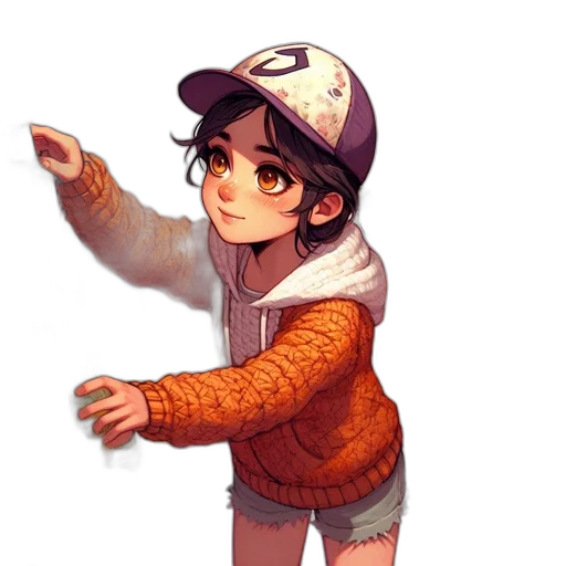 hat, jacket, staff, creature, pixel art, concept art, watercolor, anime transparent PNG cut-out