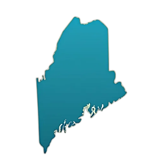 blue, stylized, illustration, state, maine, featuring, outline, gradient transparent PNG cut-out