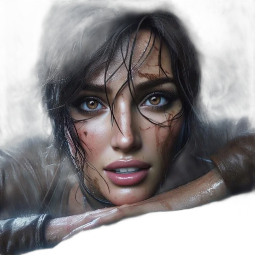face, photorealistic, concept art, fantasy art, comic book art, rain, underwater, fog transparent PNG cut-out