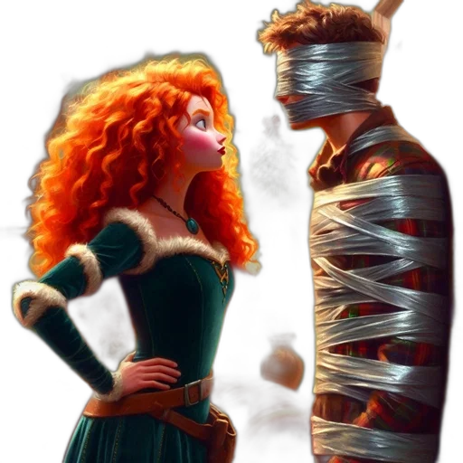 dress, sword, robot, weapon, concept art, fantasy art, comic book art, 3d render transparent PNG cut-out