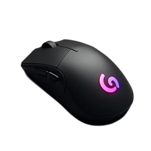weapon, 3d render, photorealistic, black, computer, mouse, pink, blue transparent PNG cut-out