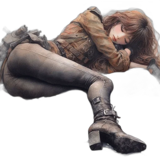 shoes, jacket, creature, photorealistic, concept art, fantasy art, cyberpunk, dark transparent PNG cut-out