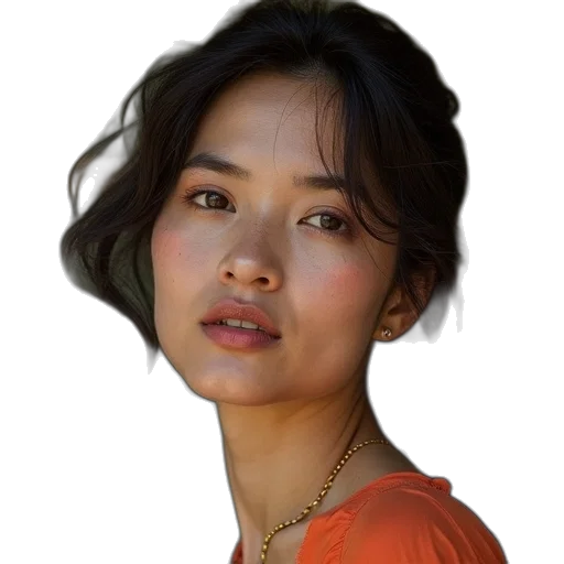face, jewelry, dress, hair transparent PNG cut-out