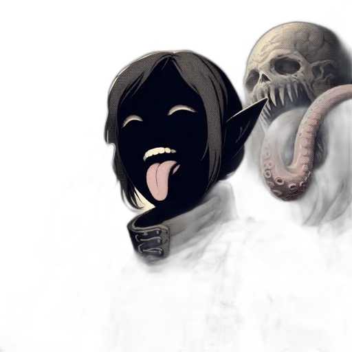 mask, creature, face, concept art, fantasy art, comic book art, pixel art, fog transparent PNG cut-out