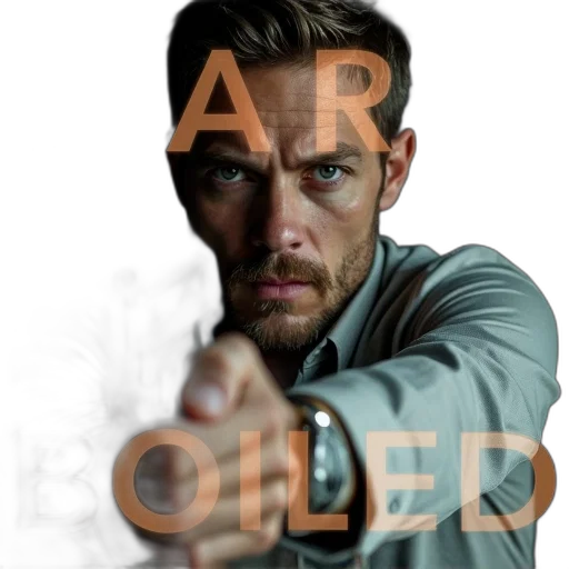 jacket, weapon, photorealistic, comic book art, second, image, close-up, man transparent PNG cut-out