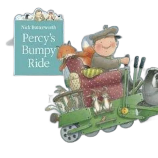 cover, percy, bumpy, ride, nick, butterworth, features, whimsical transparent PNG cut-out