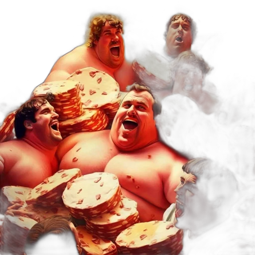 food, concept art, photorealistic, 3d render, comic book art, fire, outer space, exuberant transparent PNG cut-out