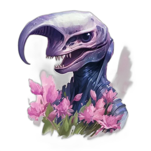 creature, dragon, flower, mask transparent PNG cut-out