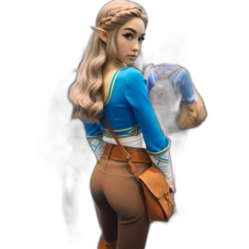 staff, jacket, dress, fantasy art, concept art, comic book art, 3d render, blue transparent PNG cut-out