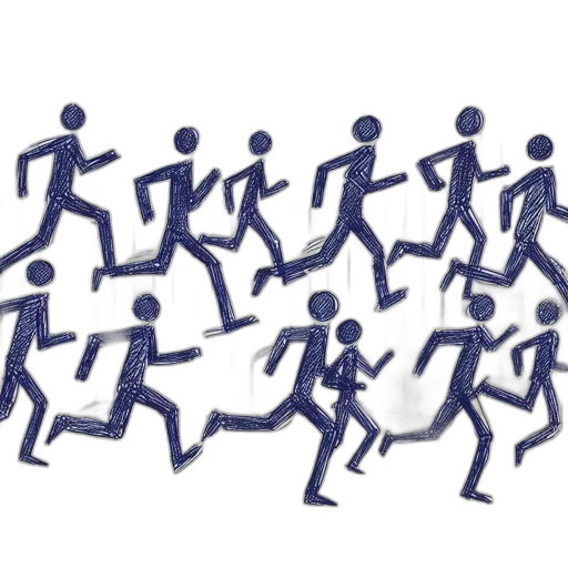 series, blue-inked, stick, figure, sketches, fill, grid-patterned, notebook transparent PNG cut-out