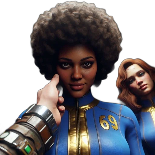 concept art, comic book art, 3d render, fantasy art, group, female, characters, blue transparent PNG cut-out
