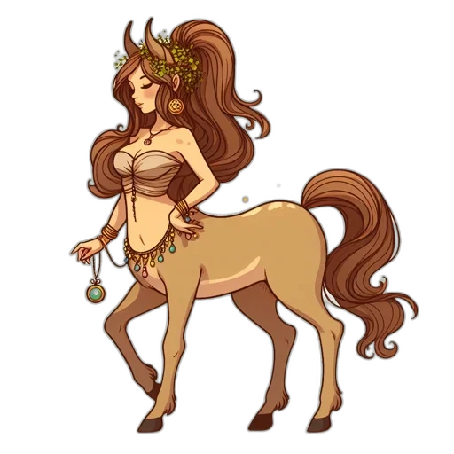 fantasy art, concept art, pixel art, anime, earth tones, golden, centaur, beige transparent PNG cut-out