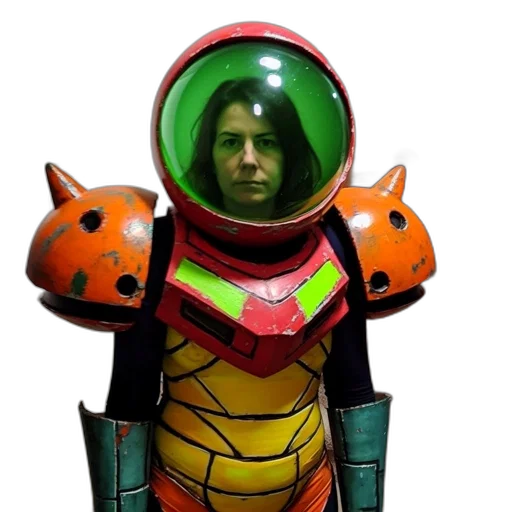robot, mask, staff, creature, concept art, 3d render, outer space, person transparent PNG cut-out