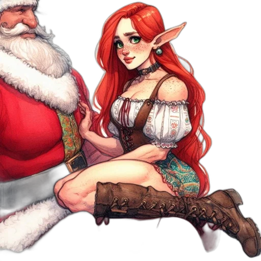 fantasy art, concept art, pixel art, comic book art, snow, illustration, features, young transparent PNG cut-out