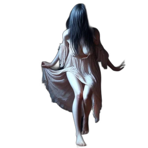 dress, hair, creature, mask, concept art, fantasy art, oil painting, photorealistic transparent PNG cut-out