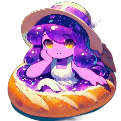 hat, food, creature, crown, pixel art, watercolor, anime, concept art transparent PNG cut-out