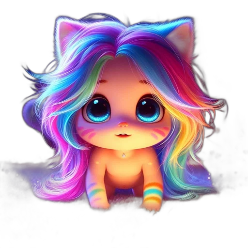 creature, animal, fantasy art, watercolor, concept art, cartoon, colorful, pastel transparent PNG cut-out