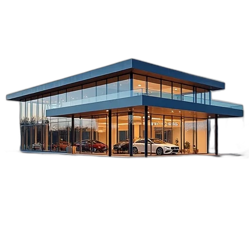 building, car, 3d render, new transparent PNG cut-out