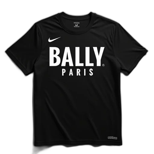 monochrome, black, t-shirt, word, bally, white, paris, logo transparent PNG cut-out