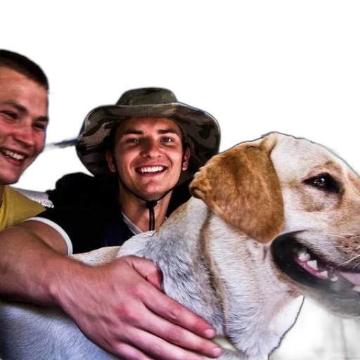 animal, hat, two, men transparent PNG cut-out