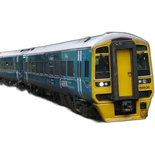 weapon, 3d render, photorealistic, blue, yellow, train, number, 158836 transparent PNG cut-out